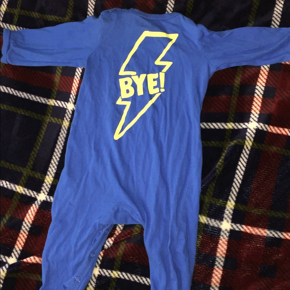 Lighting stripe onesie.